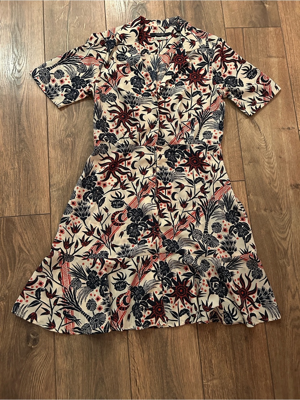 colorful, paradise dress from scotch and soda